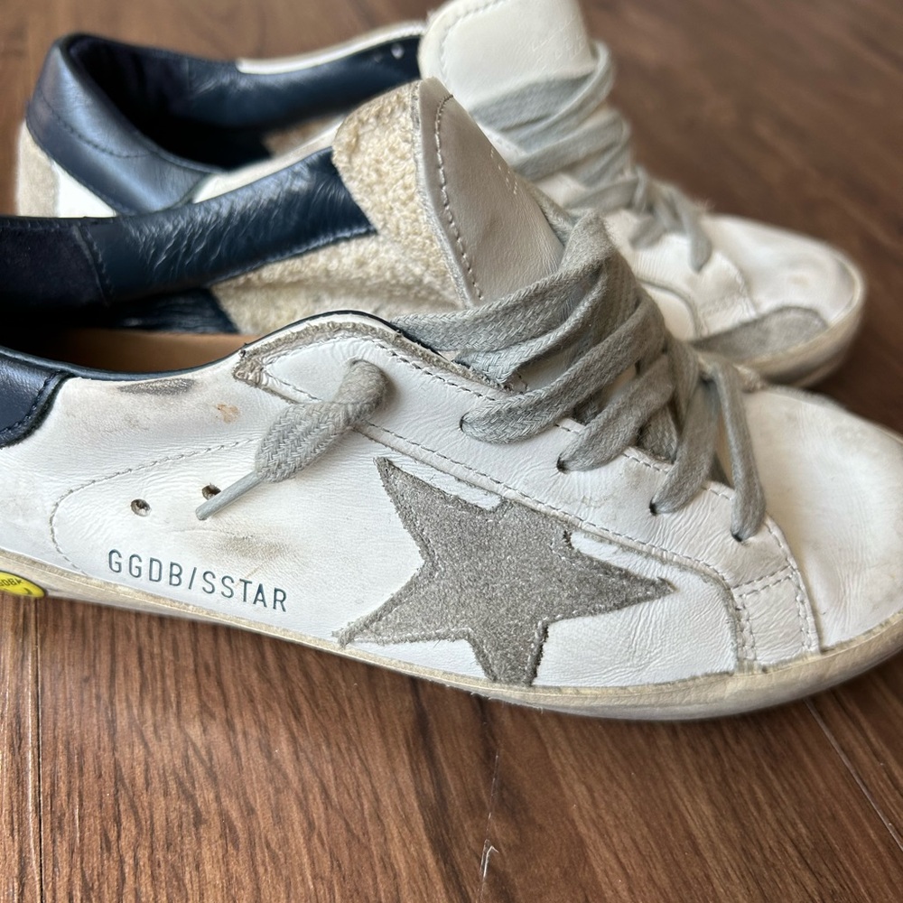 Golden goose superstar mixed leather sneakers